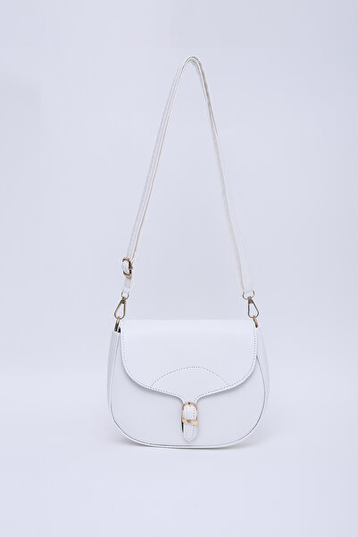 SHAKA Λευκό SHK17 από συνθετικό δέρμα, μονόχωρο, κλείσιμο με κουμπωτά, ρυθμιζόμενο λουράκι, τσάντα χειρός, χεριού και ώμου