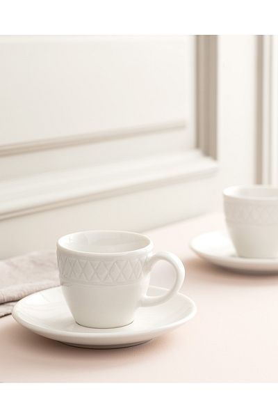 Madame Coco Loris 6er-Set Kaffeetassen - Weiß - 90 ml