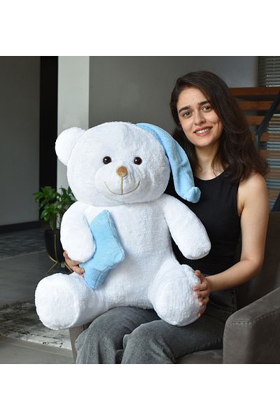 Özgüner Oyuncak 80 cm Plush Sleepy Bear with Pillow in Hand