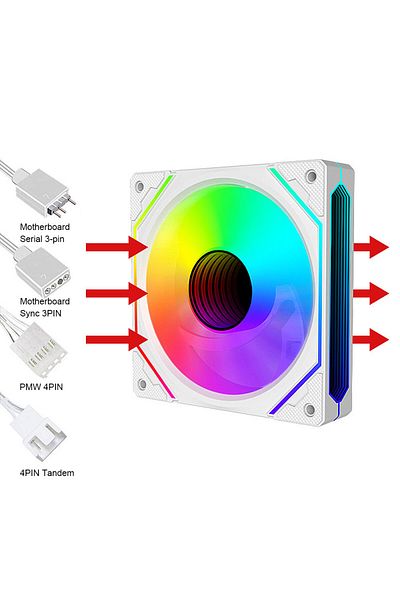 Generic 120mm PC Case Cooler Fan, ARGB 5V 3-Pin and 4-Pin PWM Silent Computer Fan