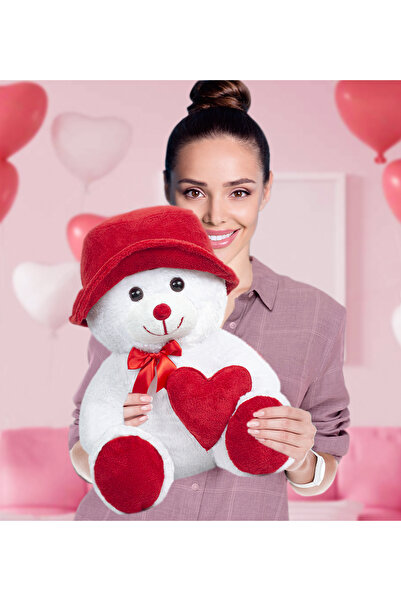 ÖZGÜNER Oyuncak Ayıcı 50 Cm Sapkalı Ayıcık Sevgiliye Özel Hediye