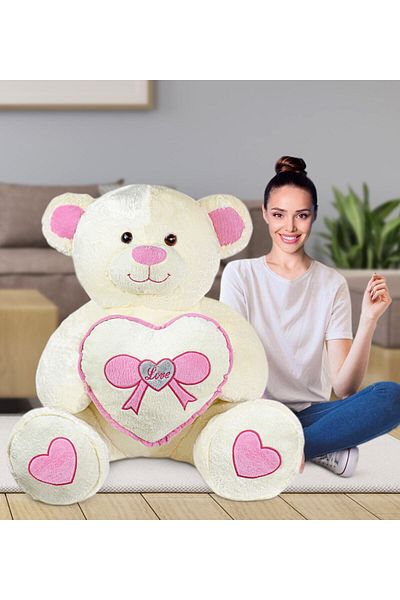 ÖZGÜNER Toy Big Heart Teddy Bear (100% Domestic)