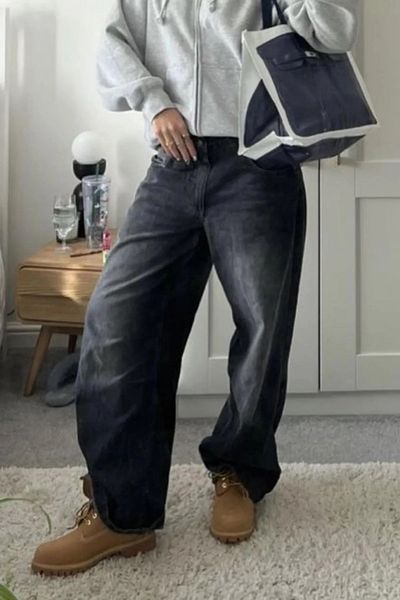 RockMore Y2K RECYCLED BAGGY POCKET JEAN PANTALONI