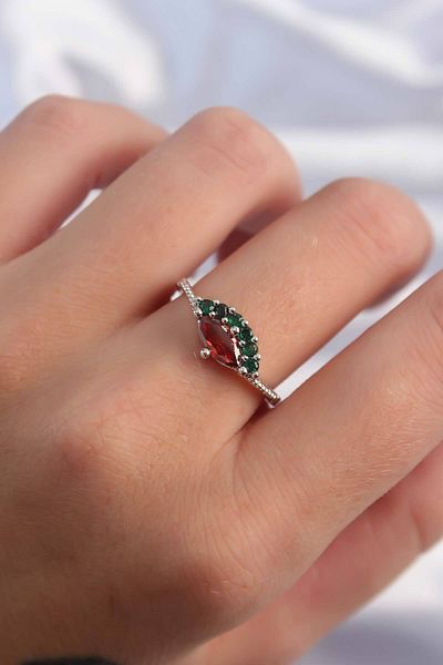 Skygo Brass Silver Color Colorful Zircon Stone Adjustable Ring - Tj-Byk3294