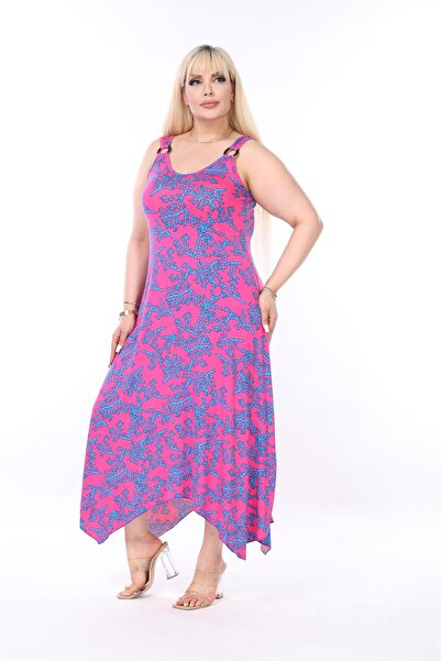 mezura tekstil Summer Strap Combed Cotton Asymmetrical Cut skirt Large Size Dress