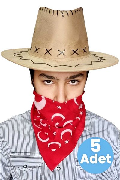 Mood Agenda 5-Piece Bandana Nubuck Cowboy Hat (8-14 Years Old)