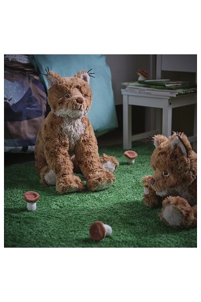IKEA SKOGSDUVA Soft toy, lynx/orange brown, 63 cm