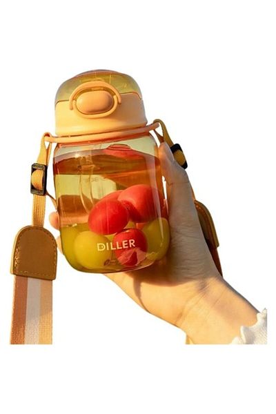 DILLER 500ml Tritan Water Bottle with Hanging Straw