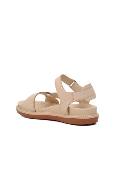 Venüs Beige Genuine Leather Women's Sandals 202064 Y Z