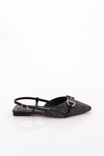 DGN 6006 Women's Back Tie Ballerinas with Metal Accessories