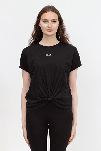 Dkny Metallic Logo Boxy K Kadın Triko