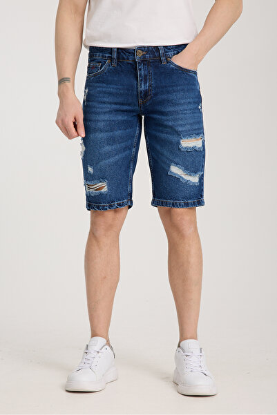 muzzo jeans 100% pamuk Tamnoplave traper šortsevi sa poderanim detaljima