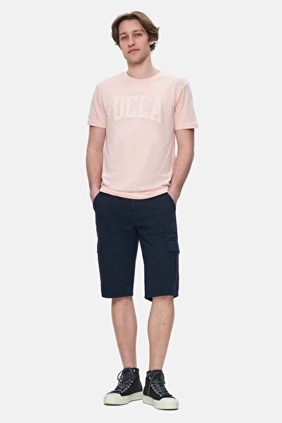 UCLA Ανδρικό μπλουζάκι CULVER Dusty Pink Crew Neck με στάνταρ εφαρμογή