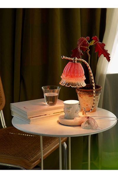 sharpdo Bedroom Romantic Table Lamp Wax Lamp, Marble Aromatherapy Lamp, Dimmable,Support Timing
