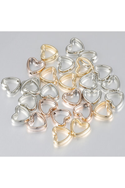 Choice مزيج الألوان 50 قطعة من خرزات ملفوفة على شكل قلب بفتحتين مستقيمتين وخر...