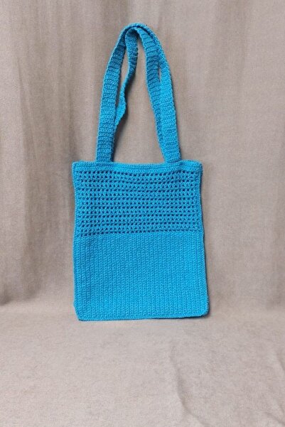 Uretti - Emine 9106 - 2476 Ручна робота, дерев'яні намистини, деталі на плечі, сумка через плече - синя