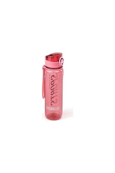 Bear & Deer زجاجة مياه أوتوماتيكية بغطاء من Pink B&d - 650 مل