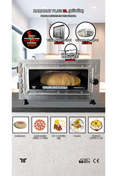 Tifer Hamarat Plus Xl Büyük Boy Fırın (PİZZA, BAZLAMA, LAHMACUN, KEBAP, SEBZE KÖZLEME FIRINI)