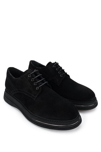 Tamer Tanca Men's Genuine Leather Black Suede Casual Shoes
