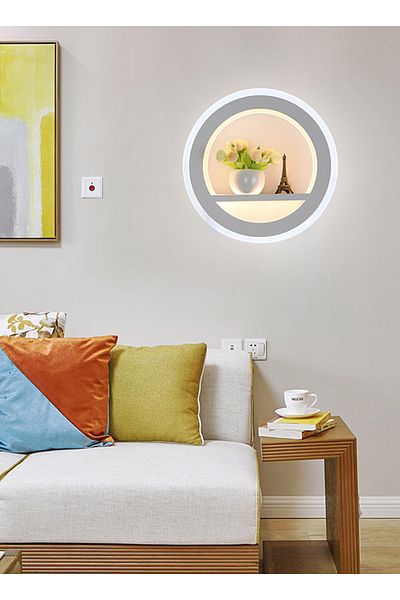 sharpdo LED Wall Lamp For Bedroom and Living Room Can Be Dimmed In Three Colors 30*30CM