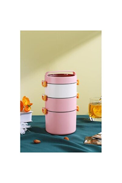 Vagonlife Backpacker Paslanmaz Çelik Yemek Kutusu 1800ML Pembe