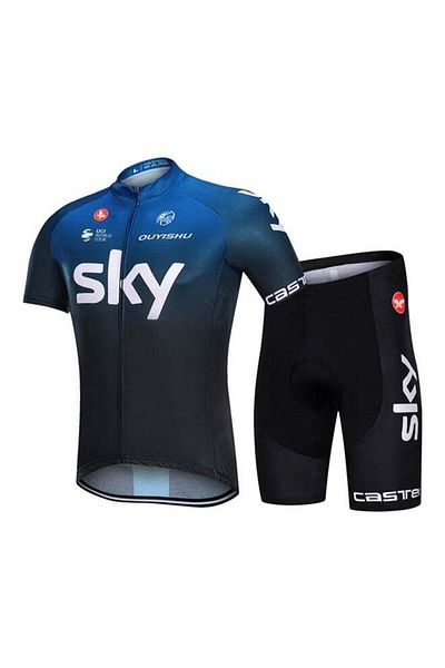 Generic Joychic Text Print Cycling Suit Set Blue