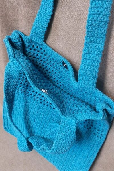 Uretti - Emine 9106 - 2476 Ручна робота, дерев'яні намистини, деталі на плечі, сумка через плече - синя