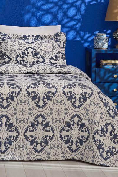 Karaca Home Blue Two-Person Bed Cover Set