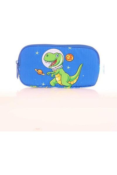 KAUKKO Τσάντα μολυβιού Dinosaur Blue με 3 θήκες - Παιδικά Παιχνίδια L8173