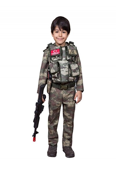 Genel Markalar Özeltim Bordo Bereli Asker Çocuk Kıyafeti Operasyonel