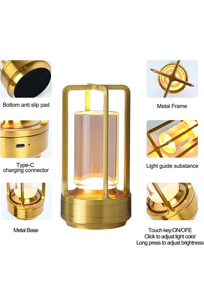 sharpdo LED Rechargeable Desk Lamp Atmosphere Light, Cross Desk Lamp Night Light, Infinite 3-Tone Lighting