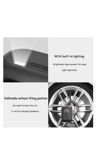 COOYA Tyre Inflator, Portable, Rechargeable, With Accurate Lcd Digital Pressure Gauge, For Car, Motorbike