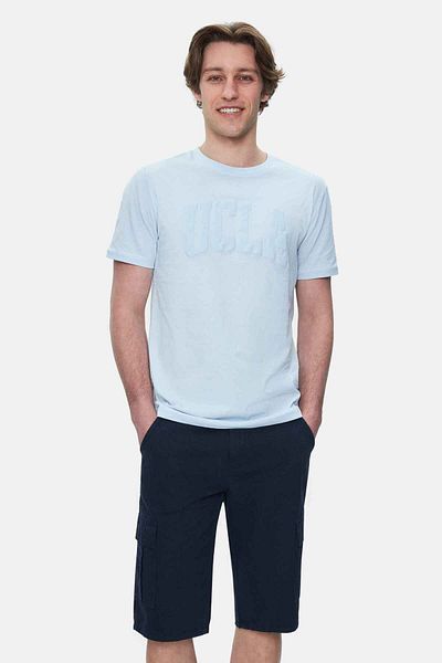 UCLA Tricou pentru bărbați CULVER Sky Blue Crew Neck imprimat standard