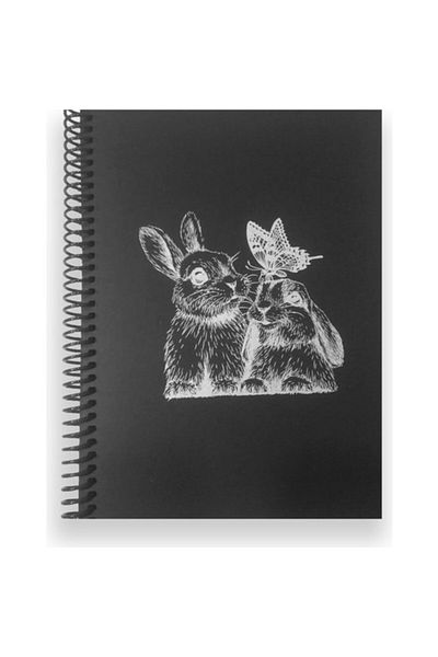 Lizy Caiet de podea cu spirală neagră 17x24 - 40 Yp Sketch, 90 g Rabbit