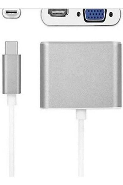 Generic محول 2 في 1 من USB Type C إلى HDMI Vga