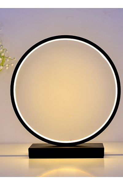 sharpdo 3-Color LED Creative Bedroom Bedside Table Lamp, Round Sleep Night Light Table Lamp Decoration
