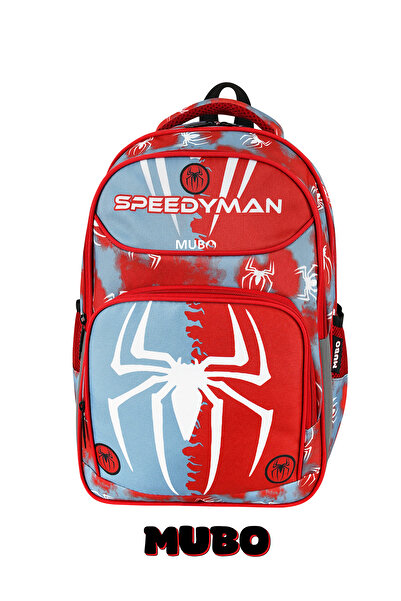 MUBO Superhero Elementary School Bag in Spider-Man Style - Pen Holder and Lunch Box Included