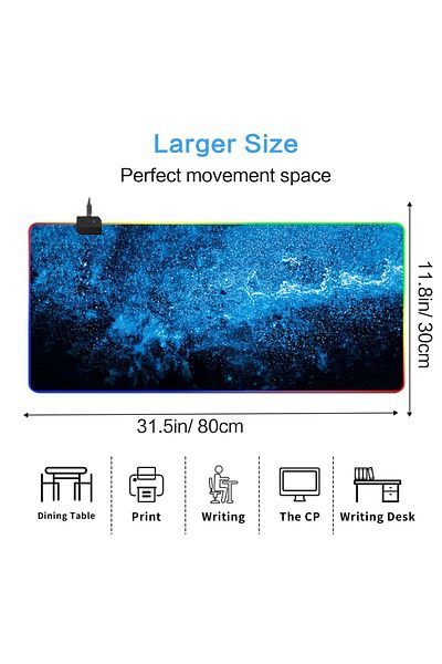 FlashHawk RGB Gaming Mouse Pad 800*300mm Size,14 LED Modes Extended Large Table Desk Mat Mousepad