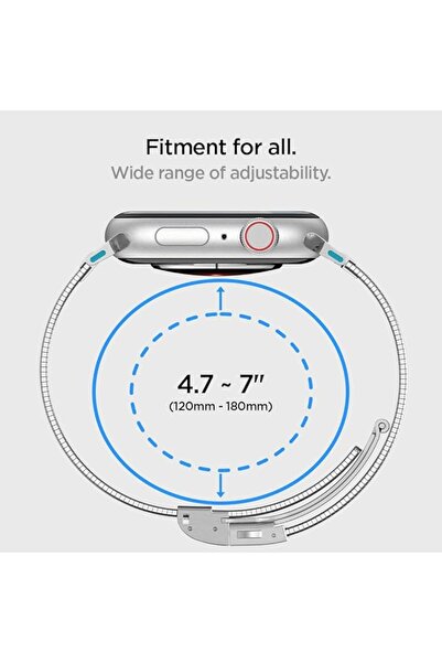 Spigen Sleek Link for Apple Watch Series 10 42mm, 9/8/7 41mm, SE2/SE/6/5/4 40mm, 3/2/1 38mm - Silver