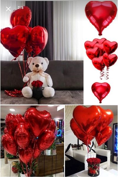 Maysa Beauty 5Pcs 45cm Heart Foil Balloon Birthday Party Ornament Valentine's Day Gift