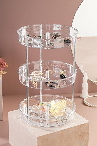 Nandy Home 3 szintes, többcélú, rendező, forgatható, átlátszó polc