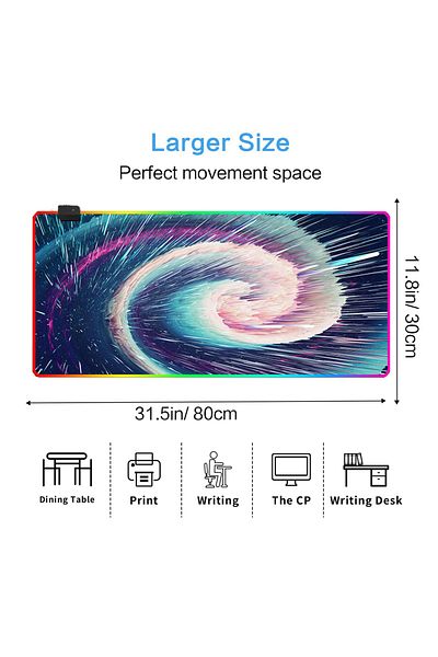 FlashHawk RGB Gaming Mouse Pad 800*300mm Size,14 LED Modes Extended Large Table Desk Mat Mousepad