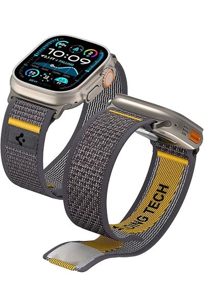 Spigen جراب Athlex Air لساعة Apple Watch Ultra 2/1 مقاس 49 مم، 46 مم، 45 مم، 44 مم، 42 مم - رمادي نشط