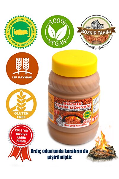 BOZKIR TAHİN DÜNYASI Organik Tahin Odun Ateşinde Kepeksiz Bozkır Tahin 470 Gr.