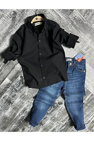 ELONKİDS Λινό πουκάμισο και τζιν συνδυασμός