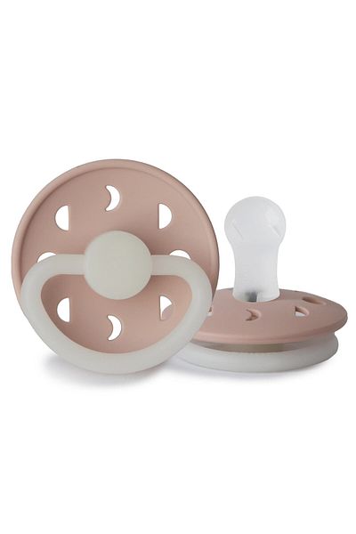 Frigg 0-6 Months Blush Night Moon Phase Silicone Pacifier - Glow in the Dark
