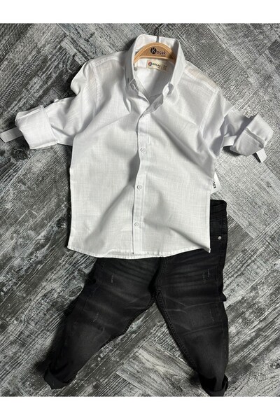 ELONKİDS Λινό πουκάμισο και τζιν συνδυασμός