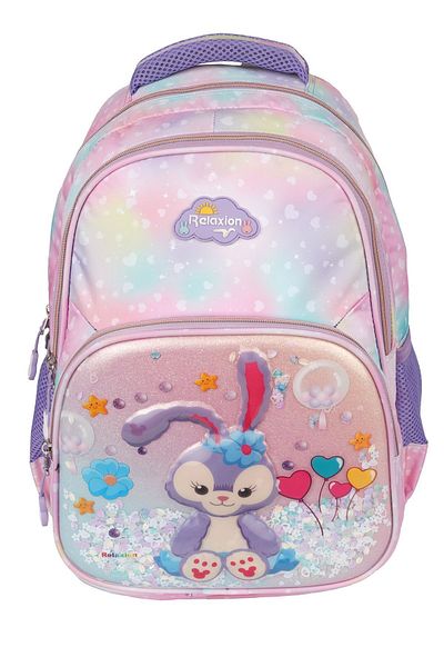 Relaxion Rlx-1370 Set de trei modele de iepure pentru fete - cutie de prânz și rucsac cu suport pentru stilou