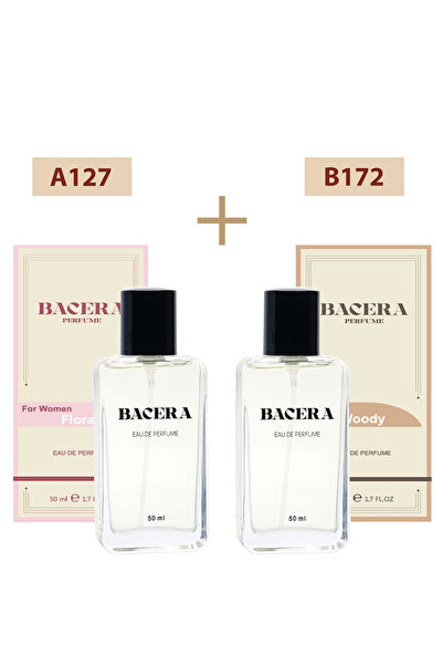 BACERAPERFUME BACERA A127 FLORAL KADIN PARFÜM 50 ML EDP B172 WOODY ERKEK PARF...