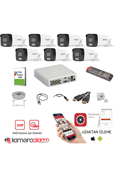 Hikvision HİKVİSİON 7 KAMERALI 7/24 RENKLİ GÖRÜŞLÜ 2MP AHD GÜVENLİK KAMERASI ...